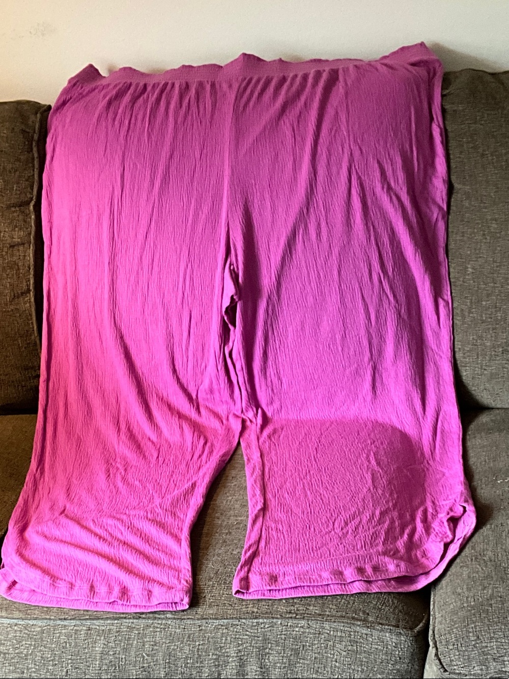 Bright Pink Wide-Leg Pull-On Pants
